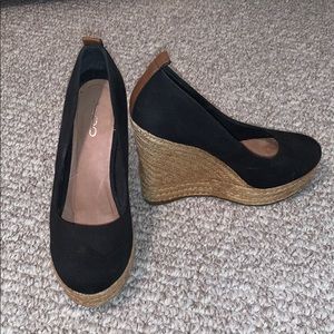 Aldo Black Espadrille Wedges